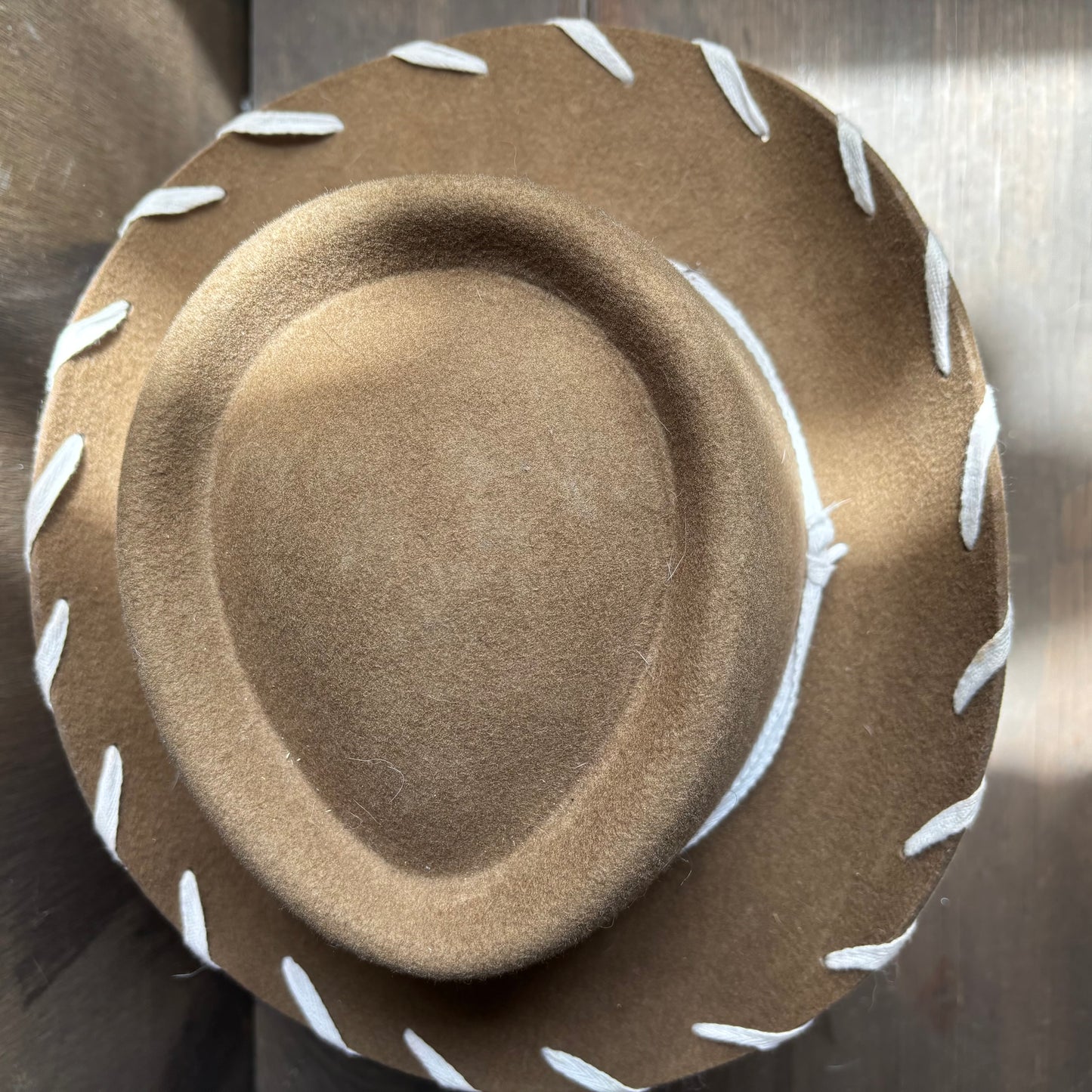 Kids Brown Hat with Stitching
