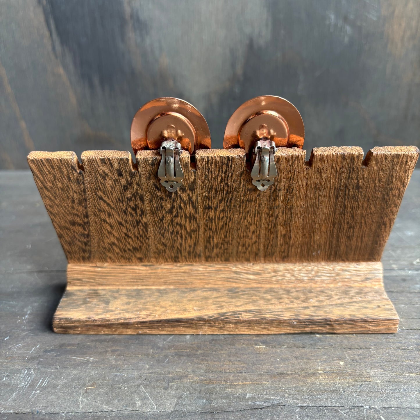 Copper Oval Clip Earrings