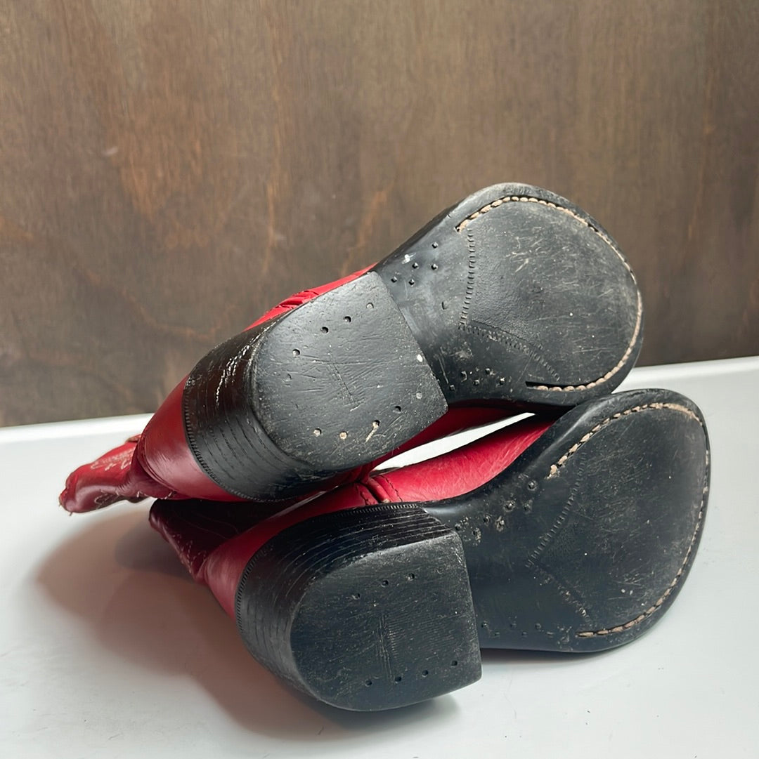 A Jama Kids Red Leather Boots