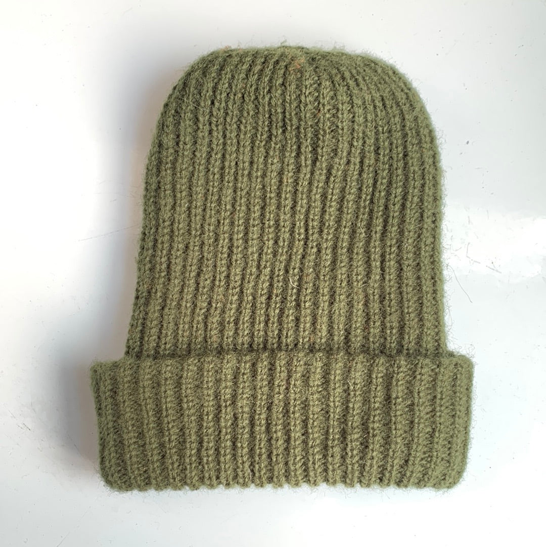 Army green knit beanie