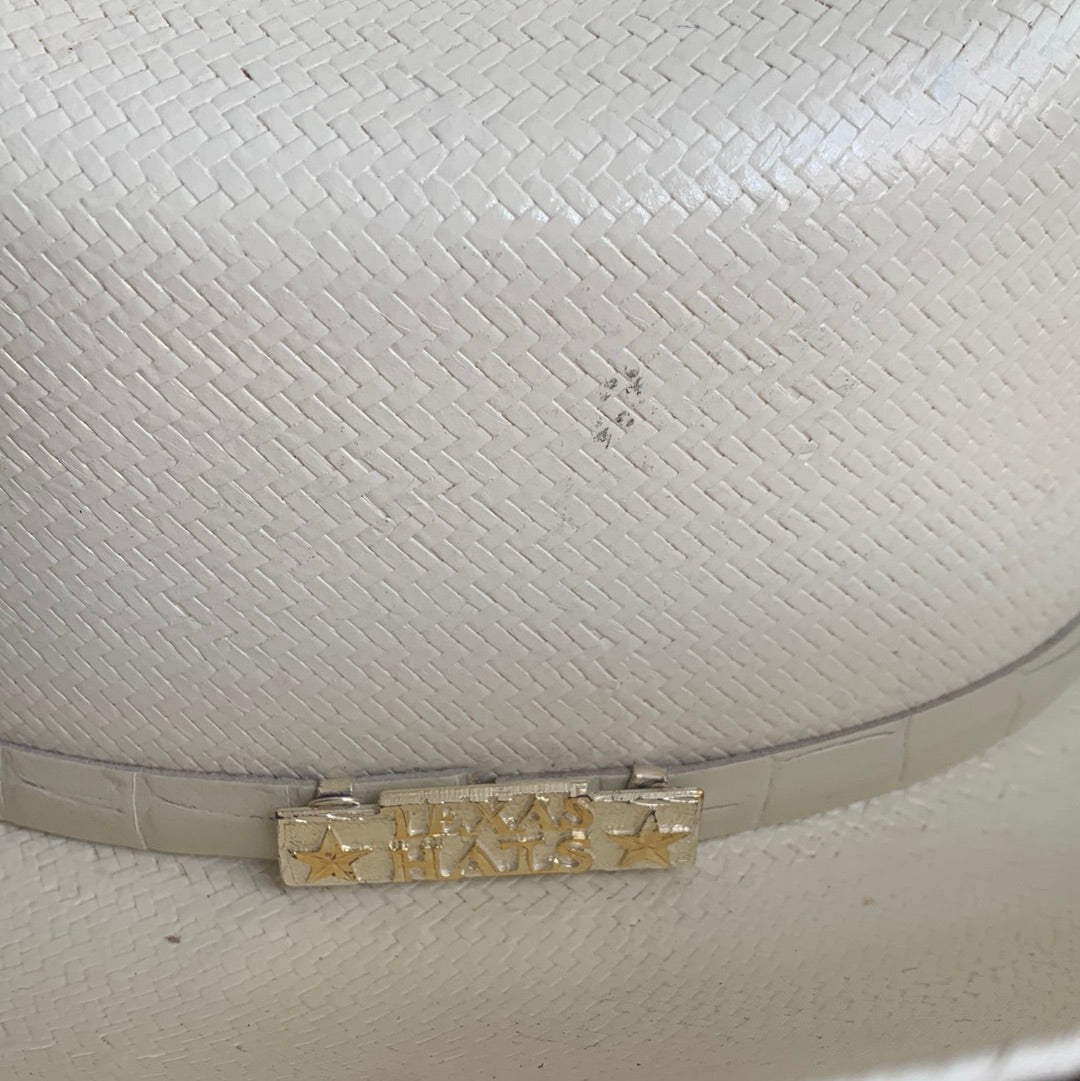 Texas Hats light straw hat with taupe leather band