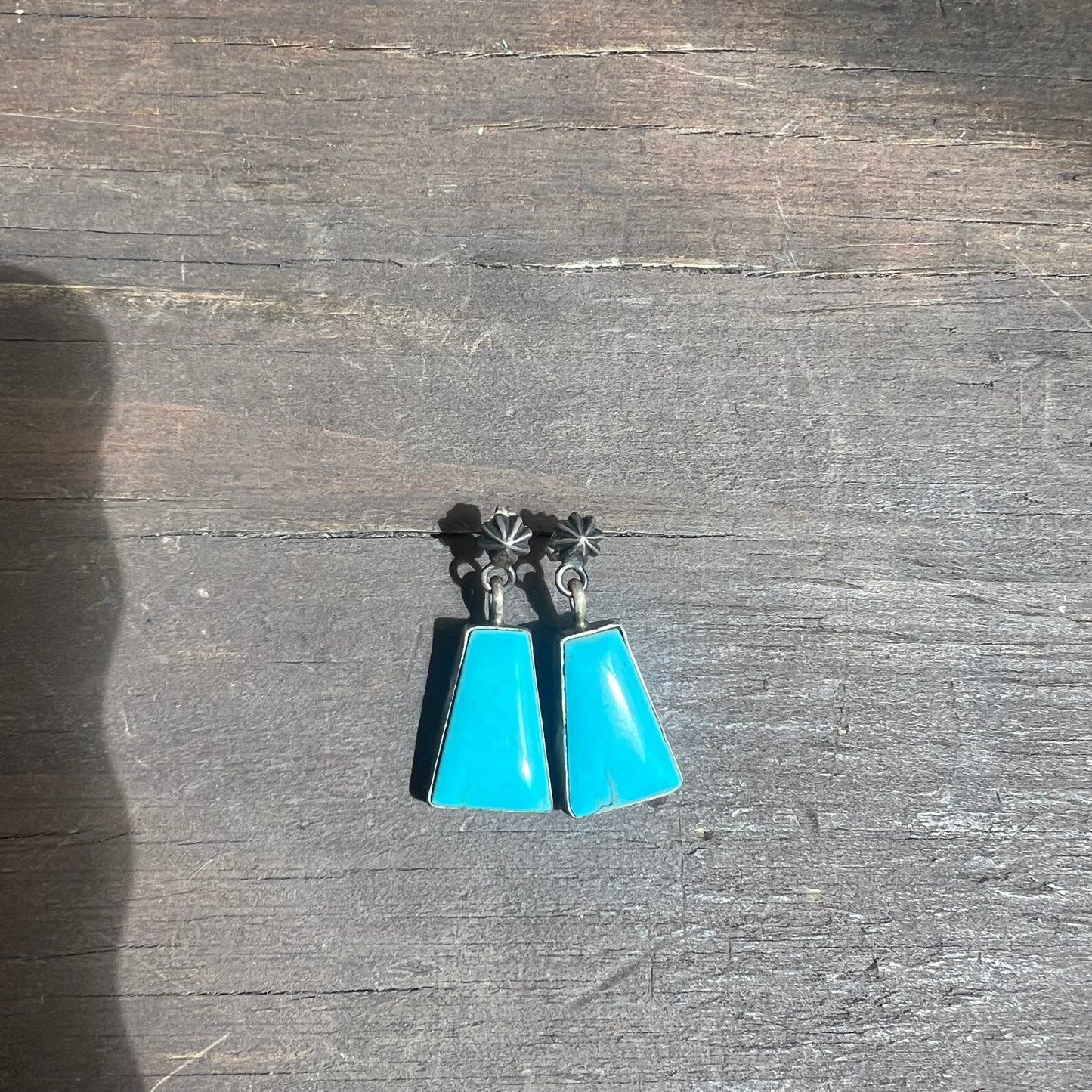 Silver and Turquoise Handcrafted Earrings