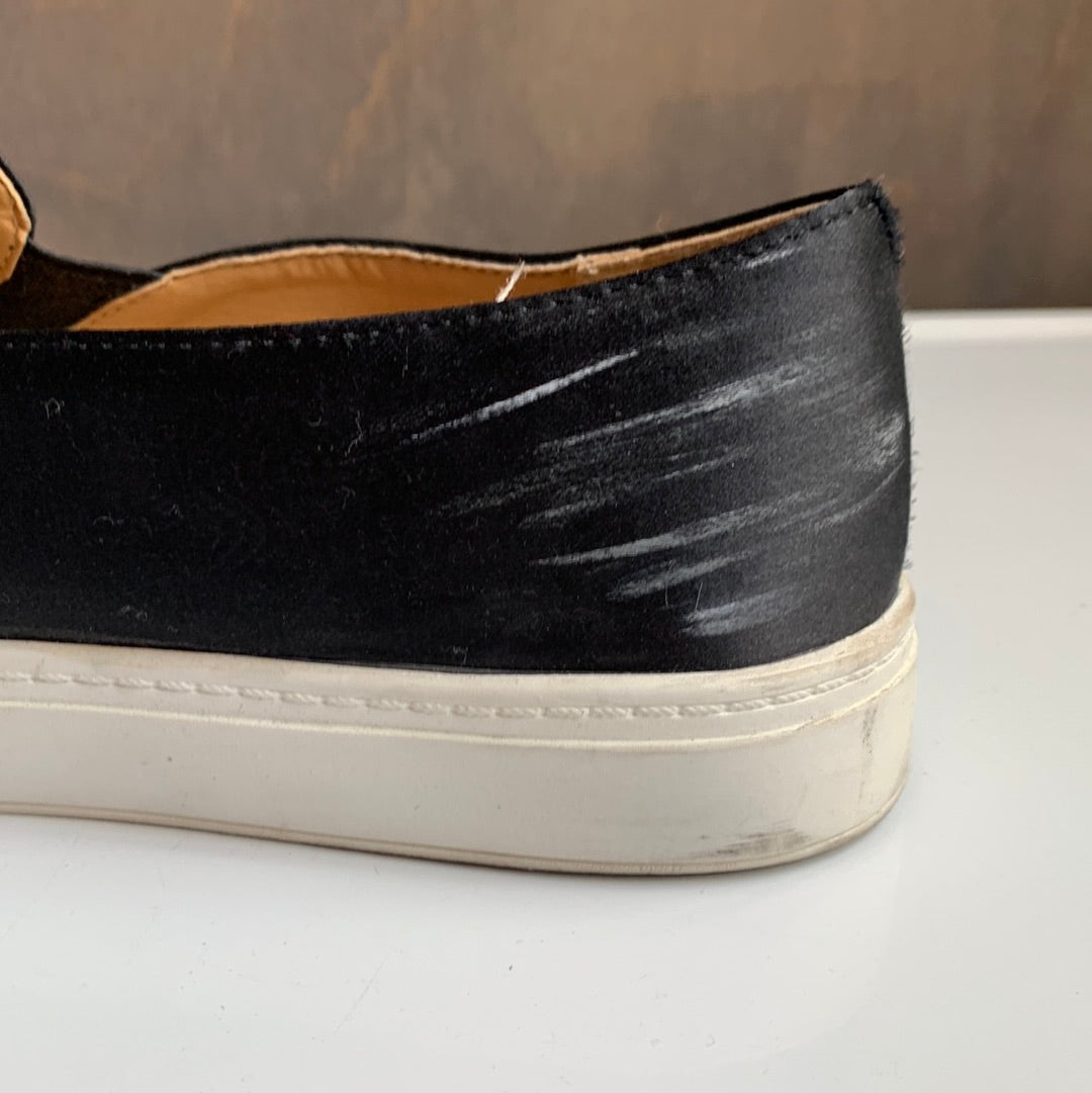 Dirty Laundry black satin embroidered shoes