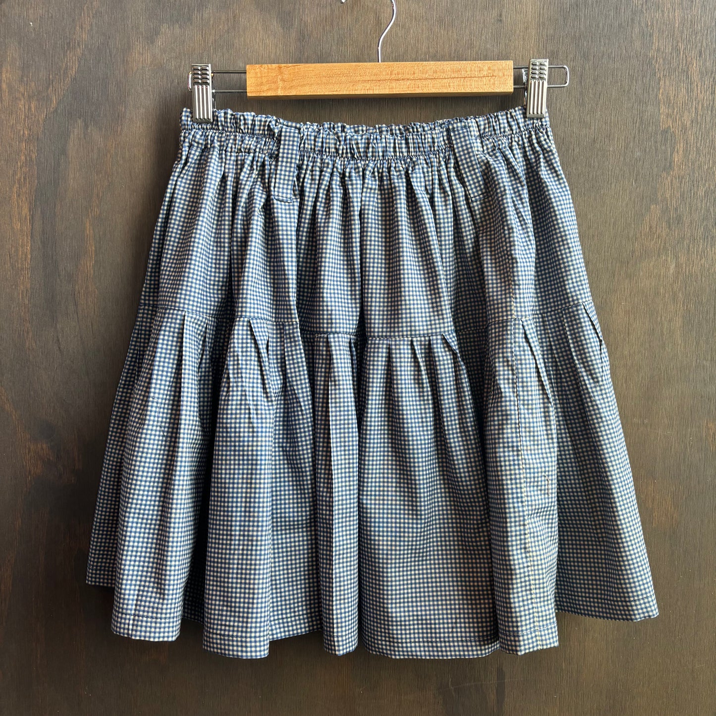 Custom Made Blue Gingham Mini Skirt