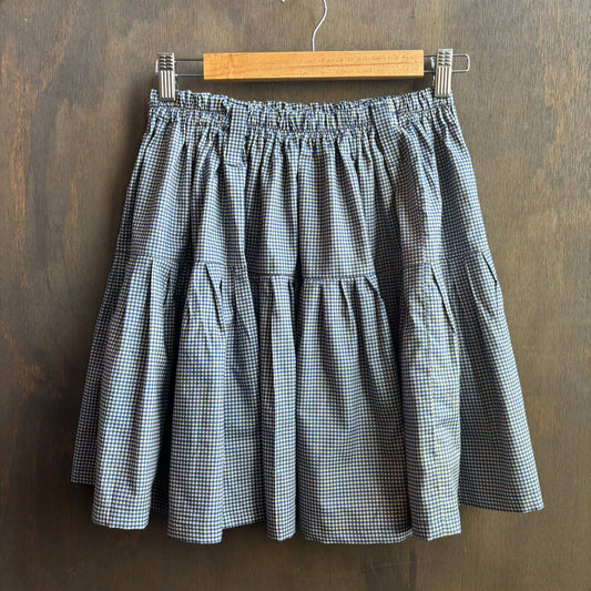 Custom Made Blue Gingham Mini Skirt