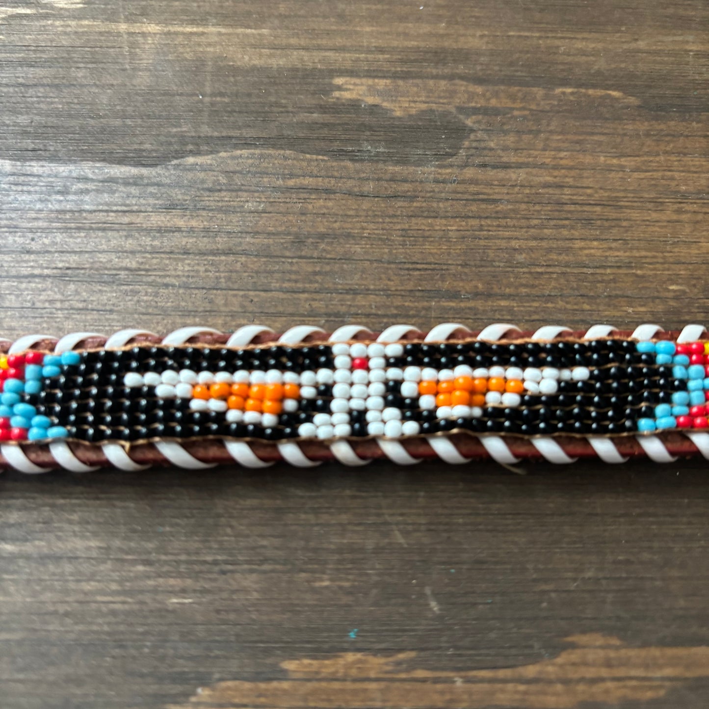 Beaded Leather Hat Band