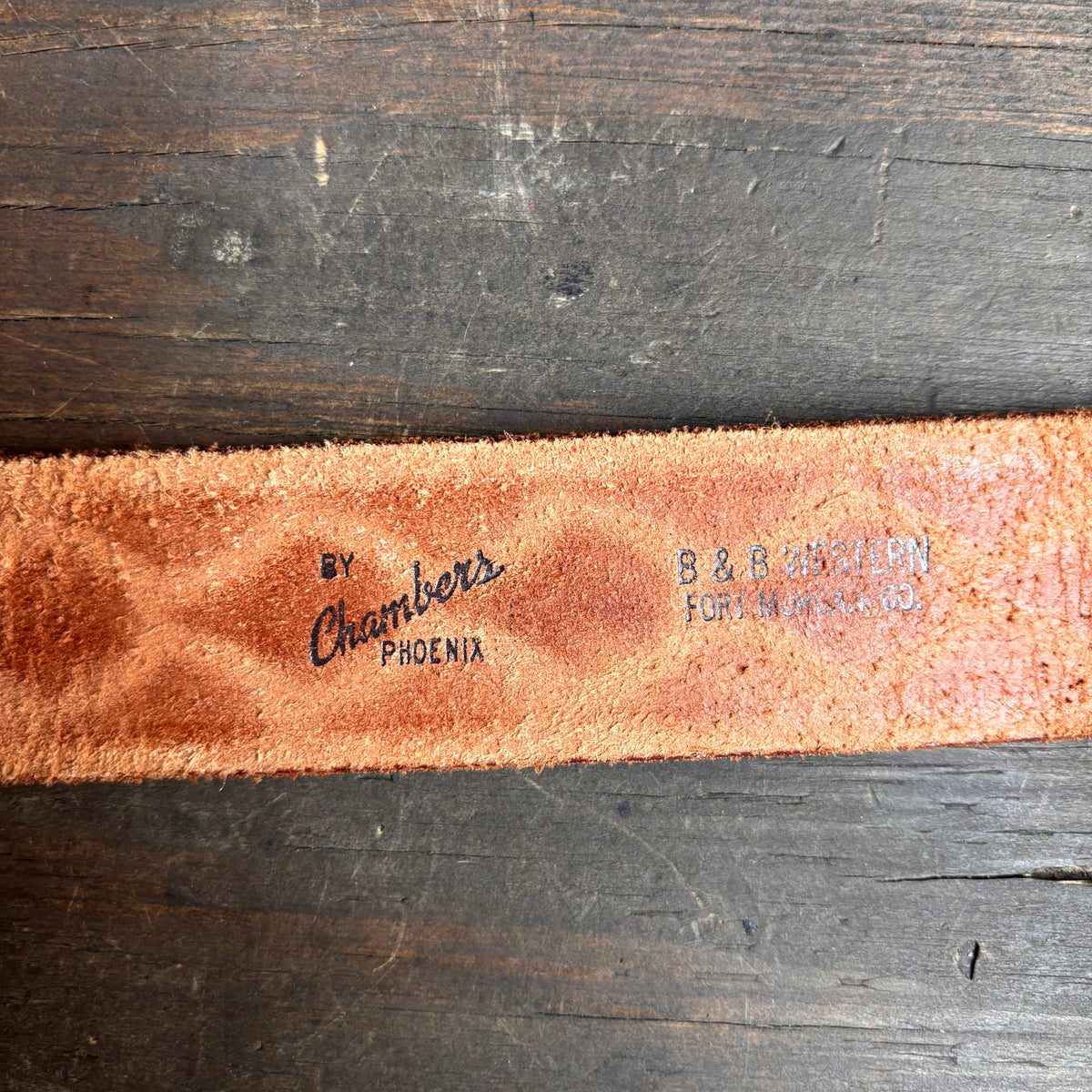 Tooled Leather Tan Belt
