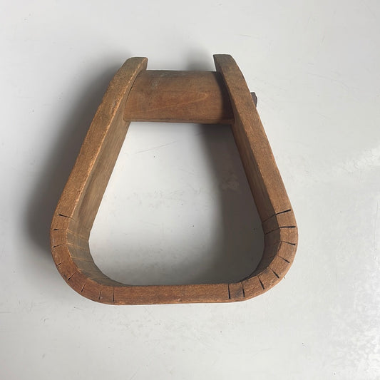 Triangular Antique Wood Stirrup