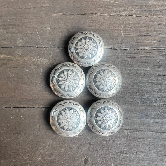 Sterling Silver Sunflower Button Covers (set of 5)
