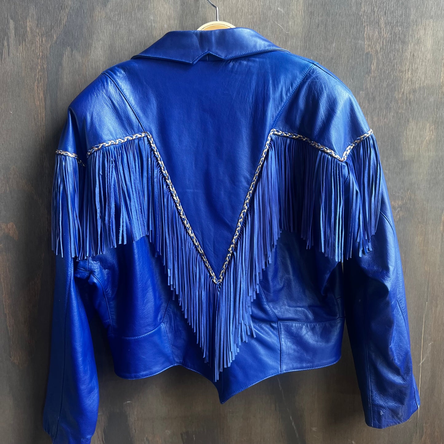 Makray Dark Blue Leather Western Set