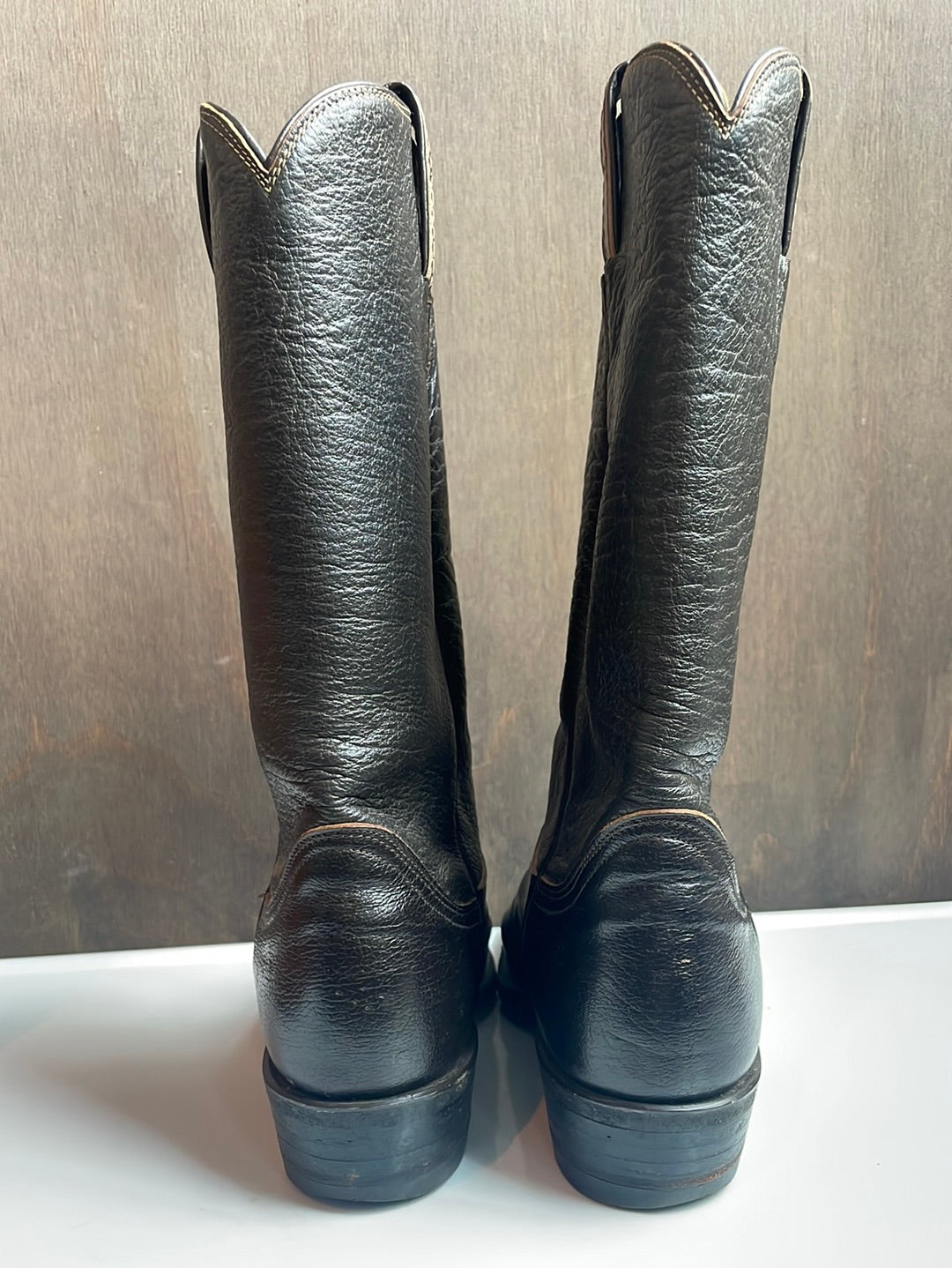Vintage Tony Lama Black Leather Boots