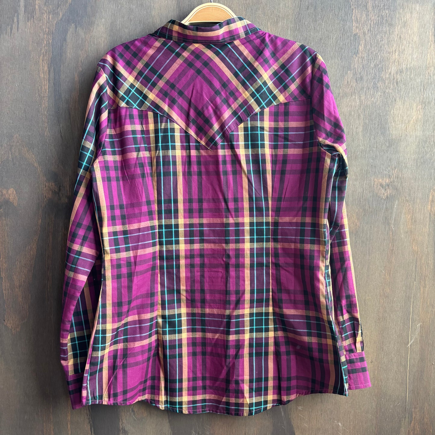 Wrangler Purple Plaid Pearl Snap