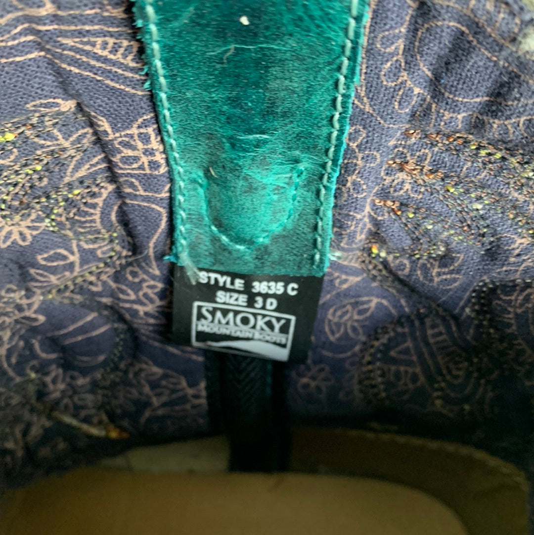 Youth teal leather Western boots