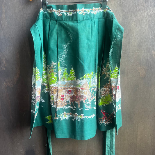 Forest Green Pleated Apron