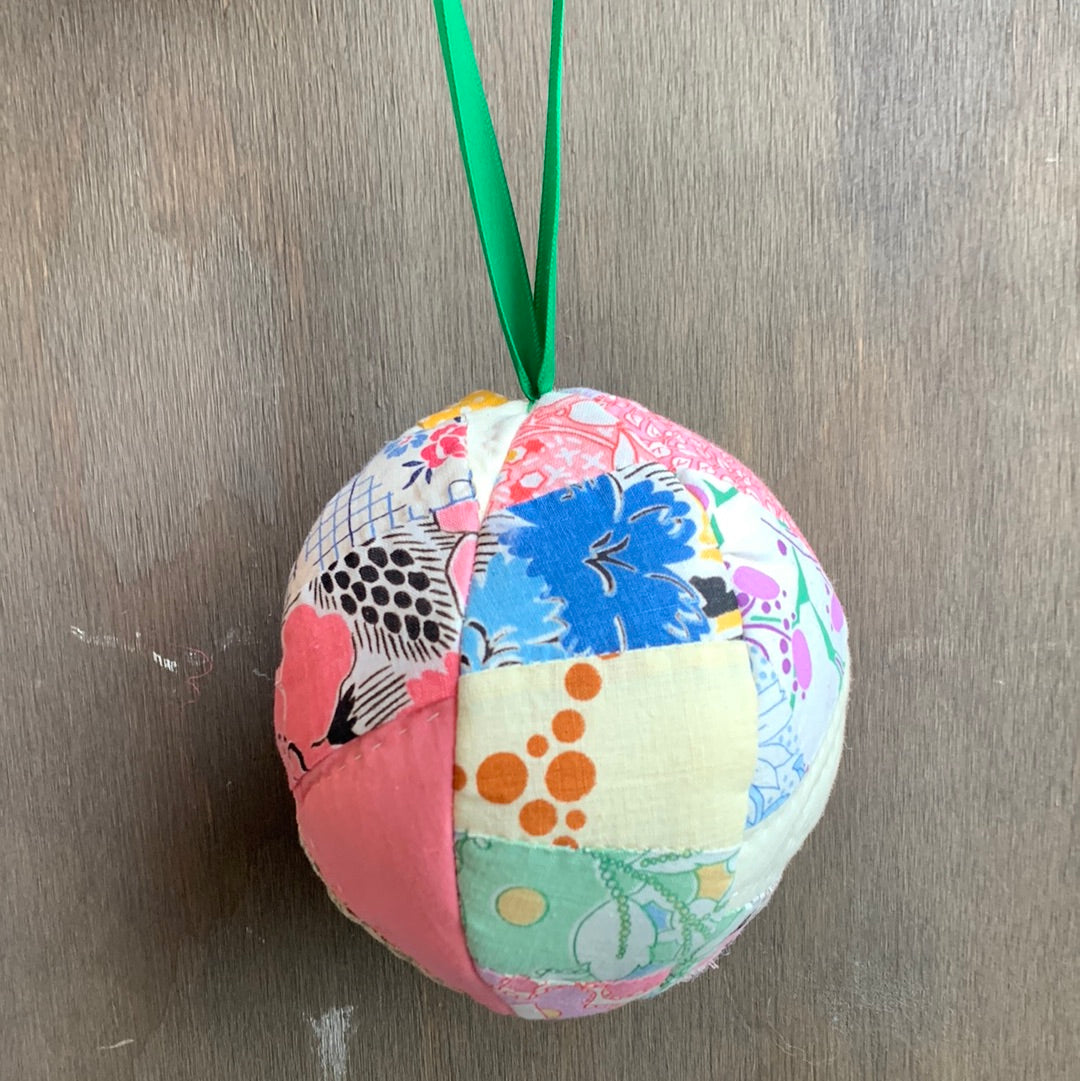 Vintage quilt stuffed ornament