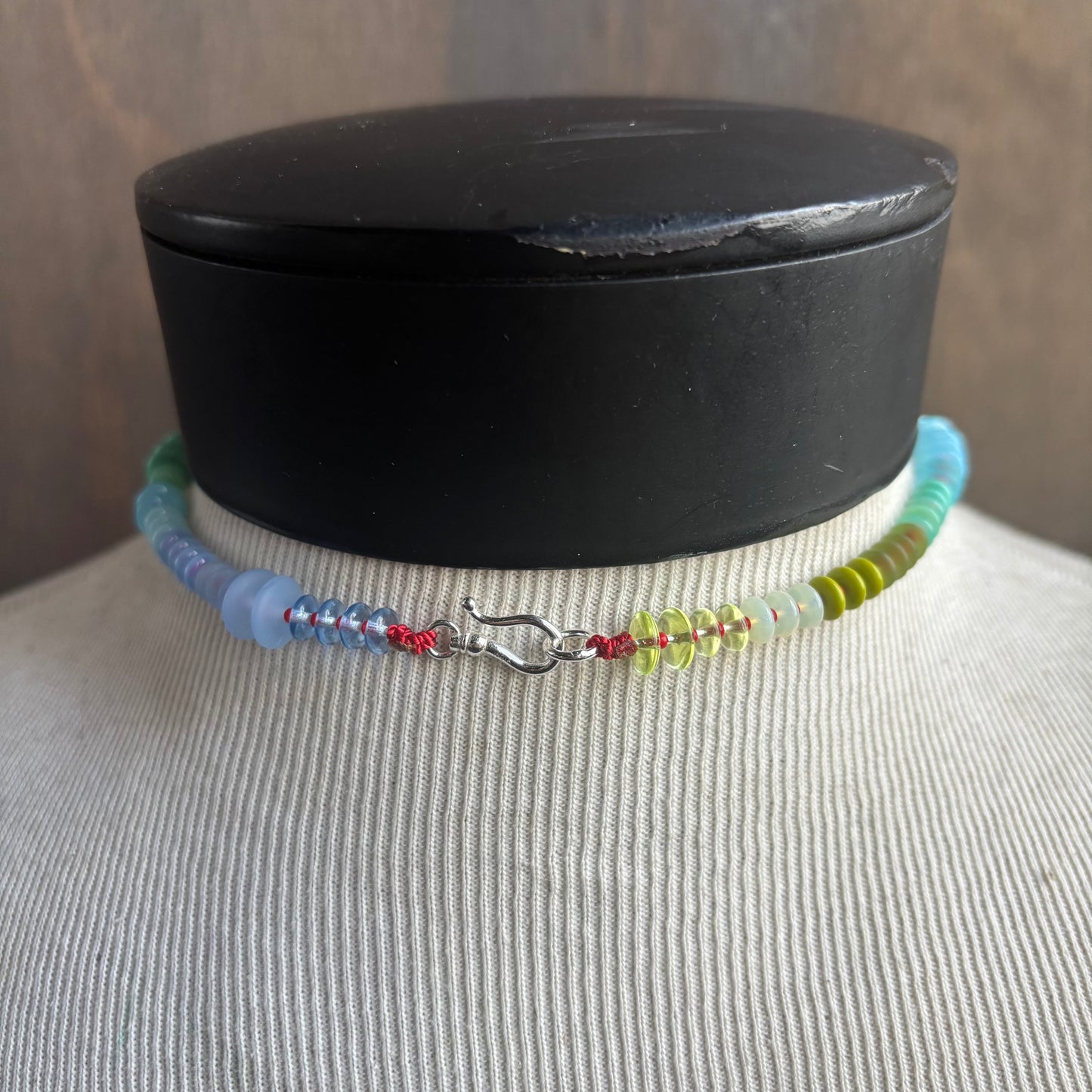 Ostrich Moon Rainbow Bead Necklace