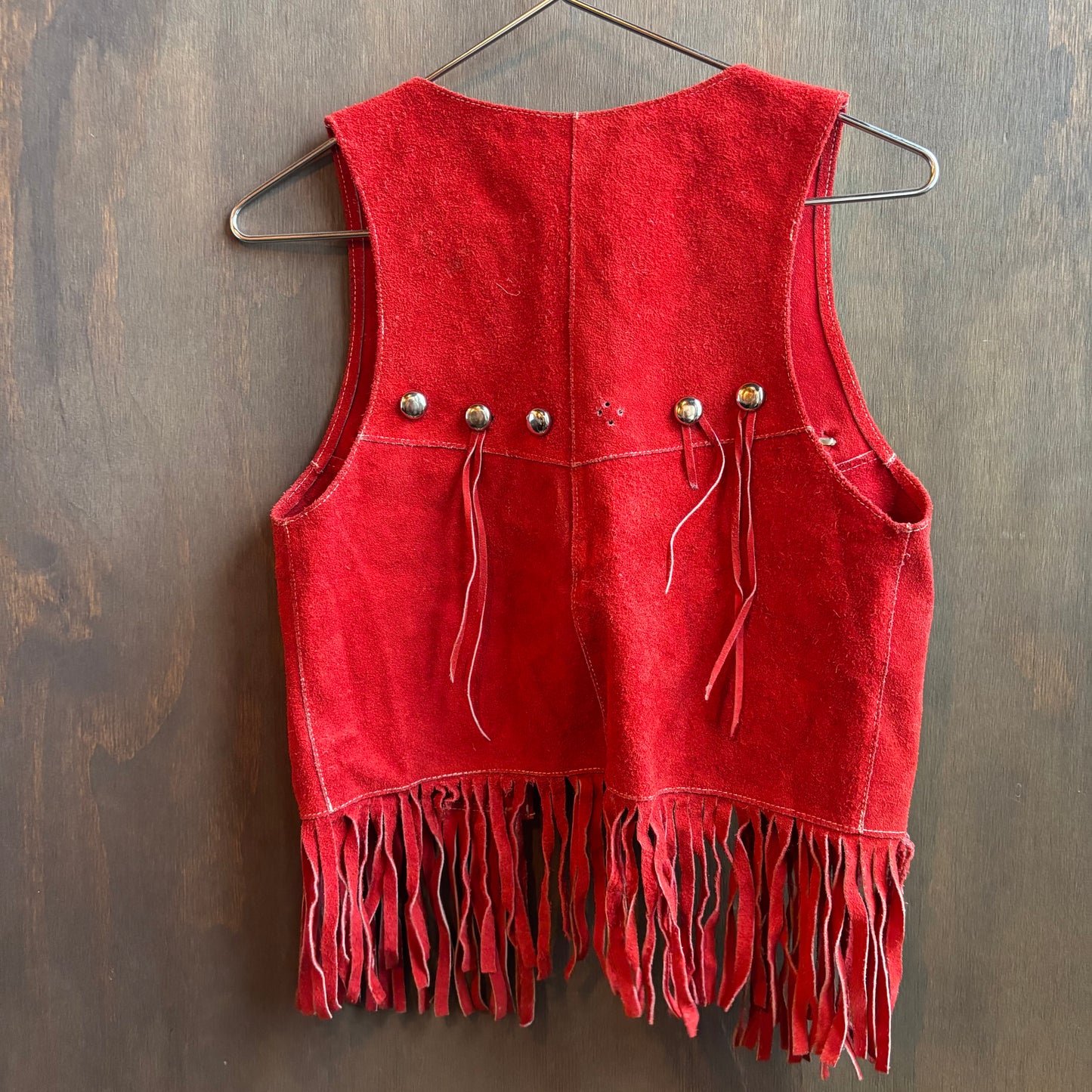 Red Suede Kids Vest
