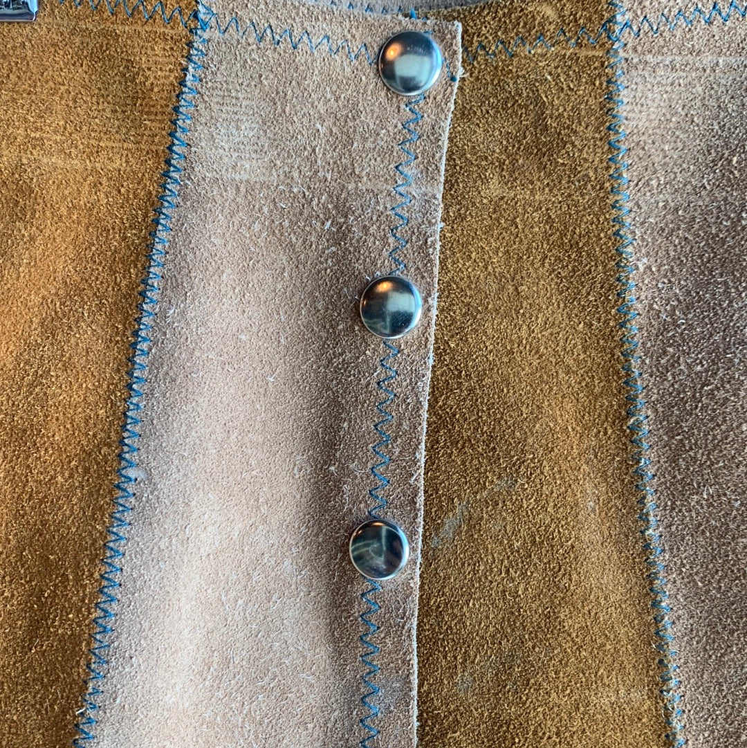 Kid’s scalloped edge leather skirt