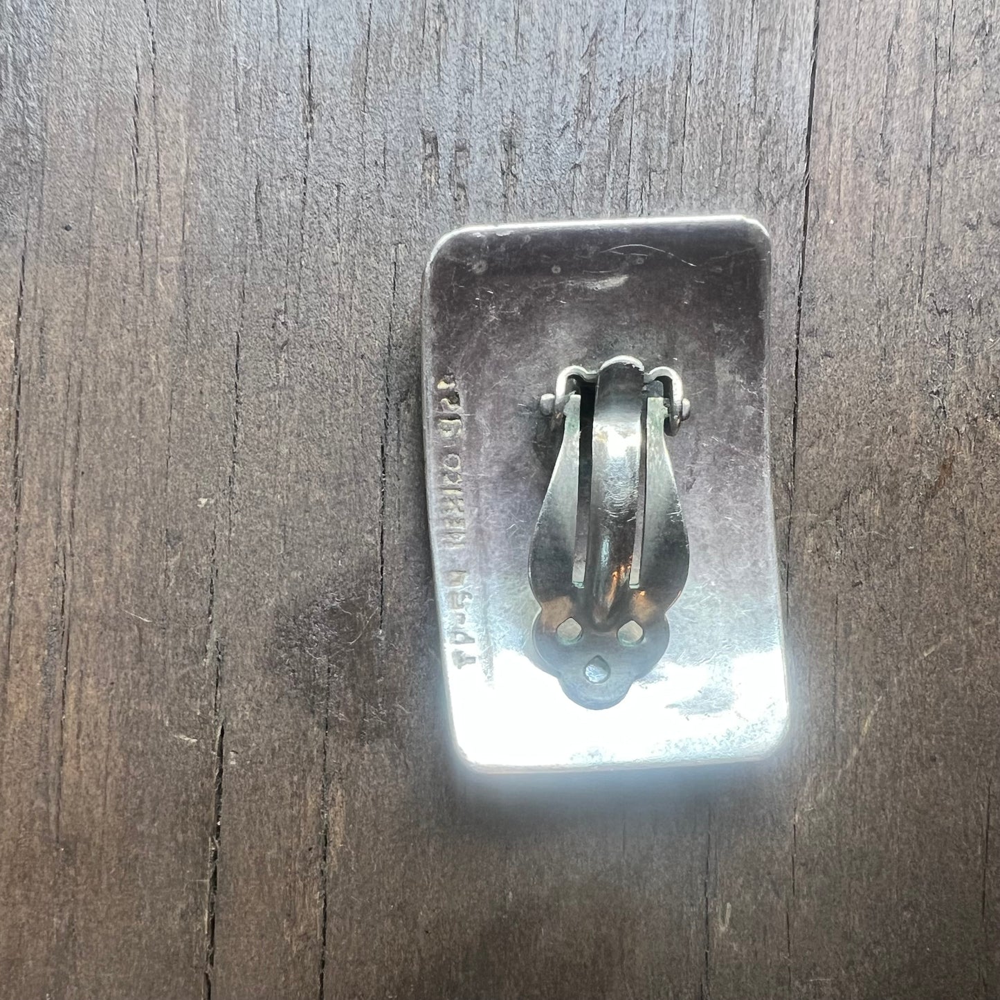 Sterling Silver Carved Clip On Earrings