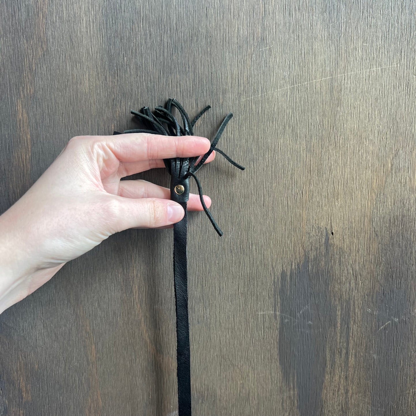 Leather Sage Black Tassel Tie