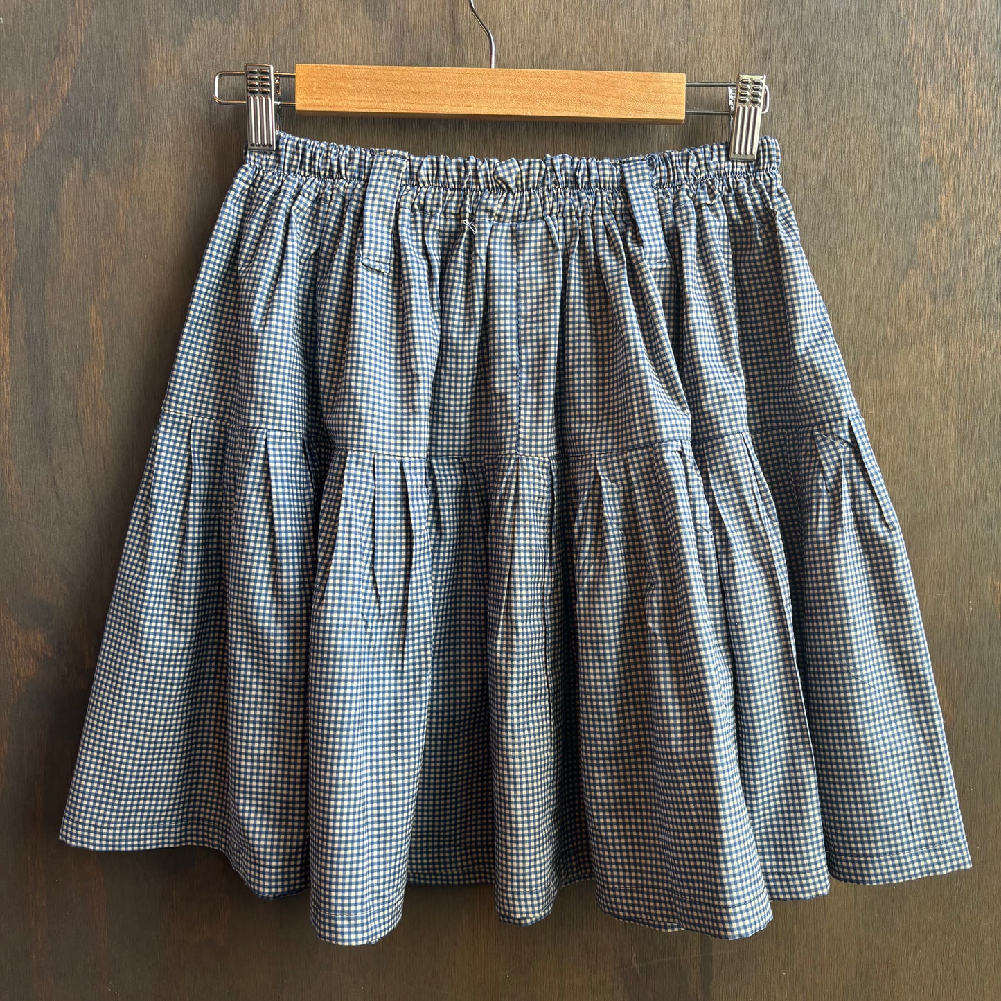 Custom Made Blue Gingham Mini Skirt