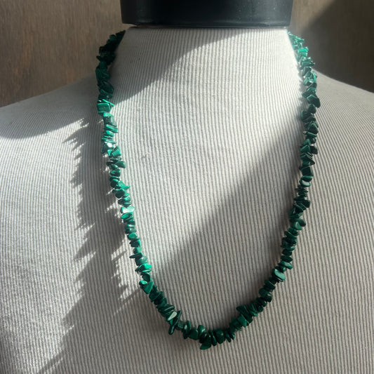 Malachite Chip Beaded Necklace