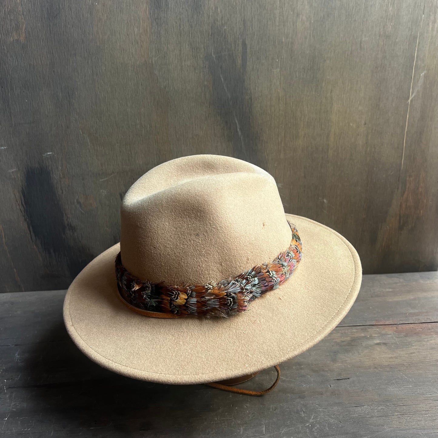 Brixton Brown Hat with Feather Hat Band