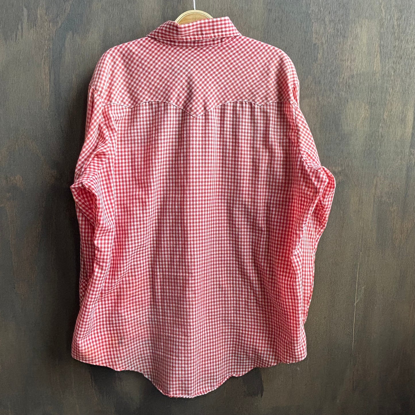 Vintage Miller Red Gingham Pearl Snap