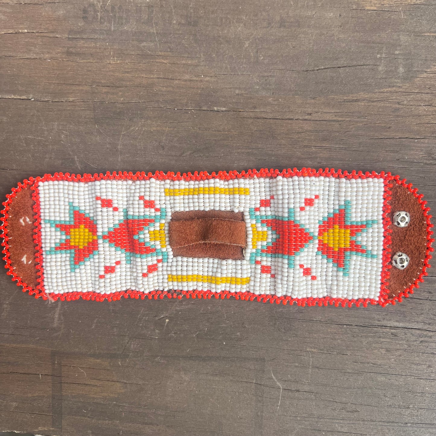 Beaded Leather Cuff Bracelet