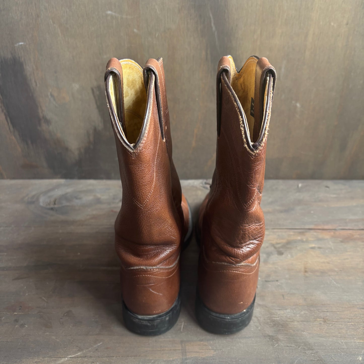 Justin Brown Leather Roper Boots