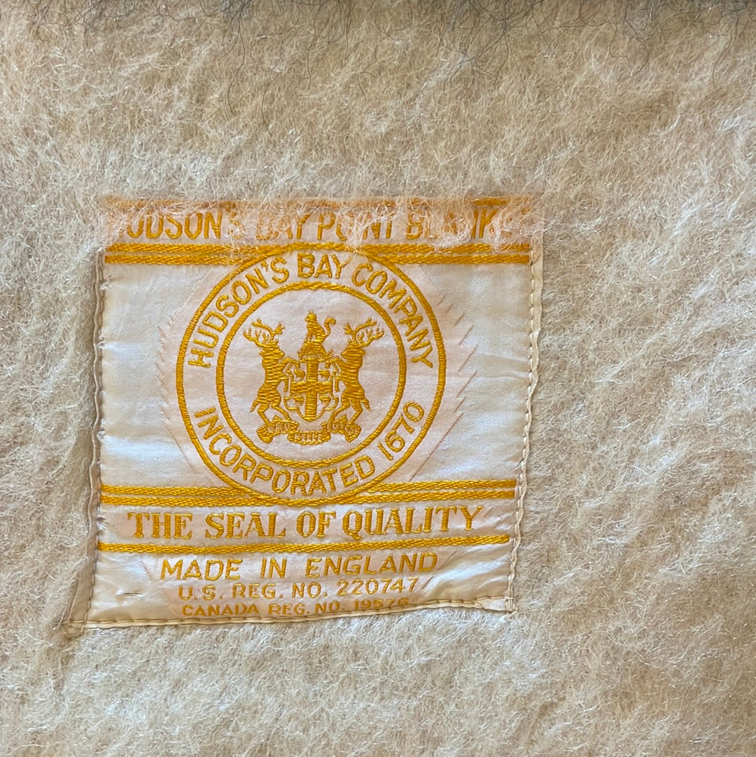 Vintage Hudson Bay 4 Point Wool Blanket XL