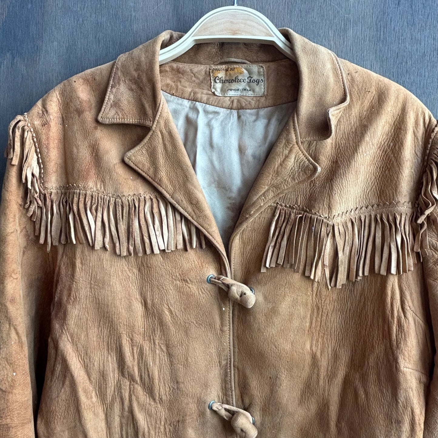 Vintage Cherokee Togs Suede Fringe Jacket