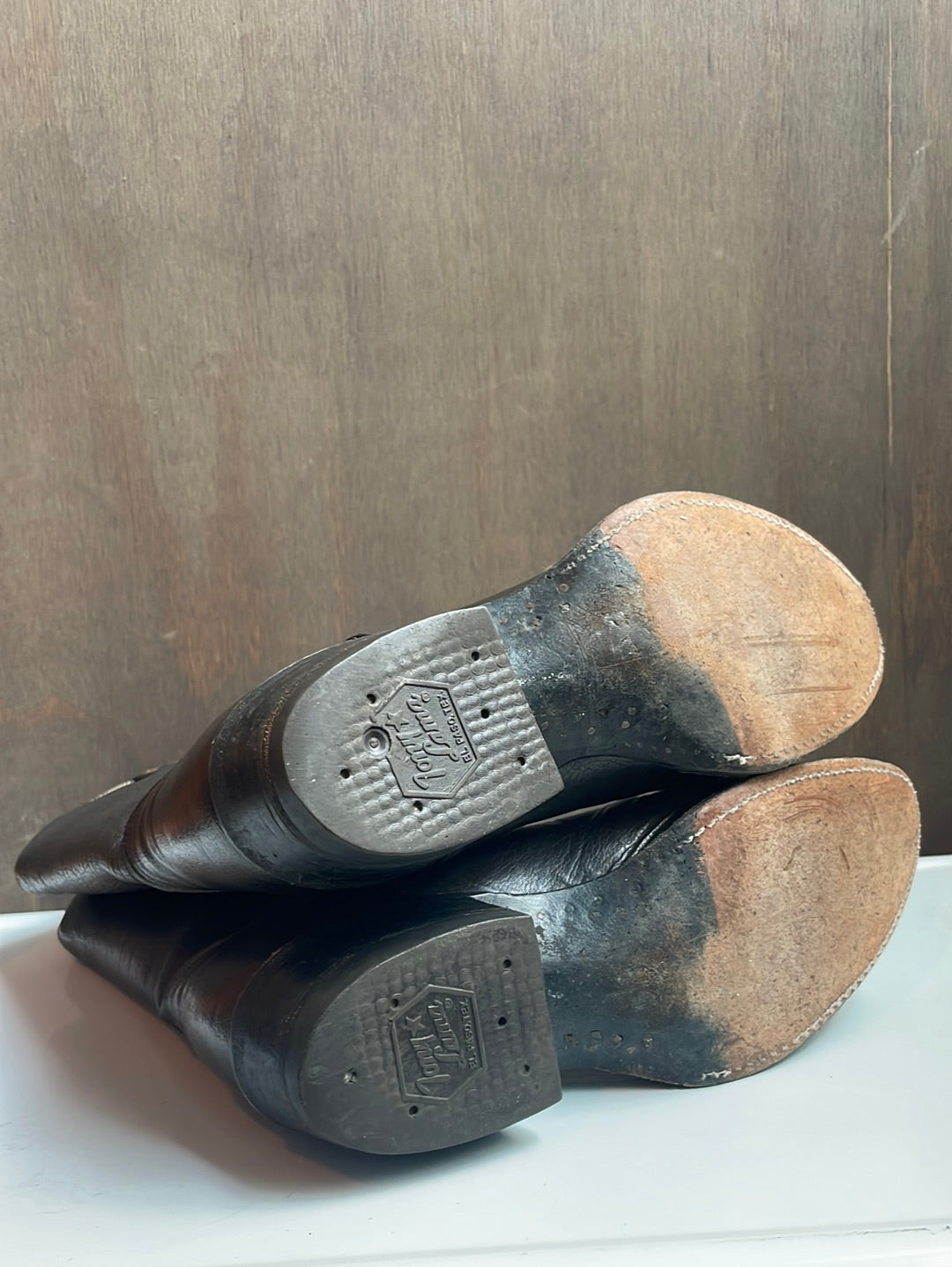 Vintage Tony Lama Black Leather Boots