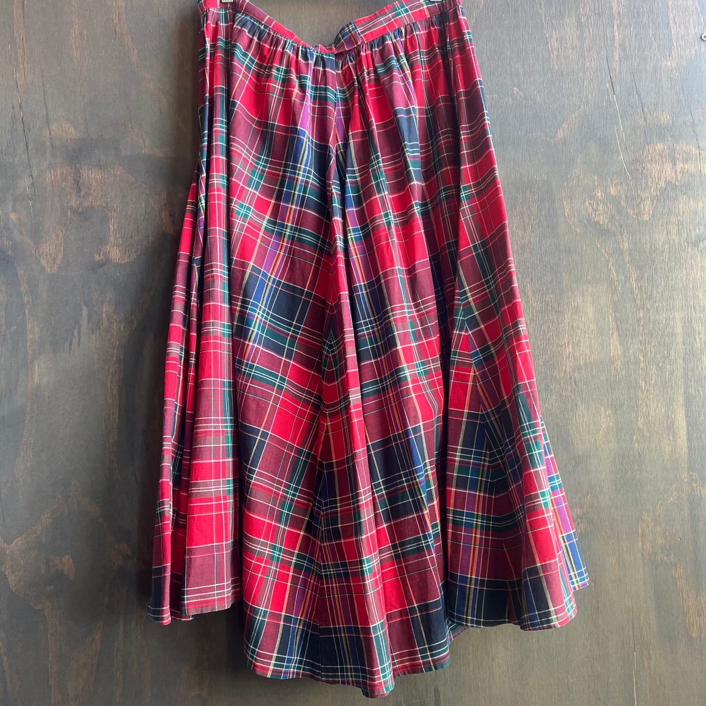 Vintage Plaid Pleated Skirt