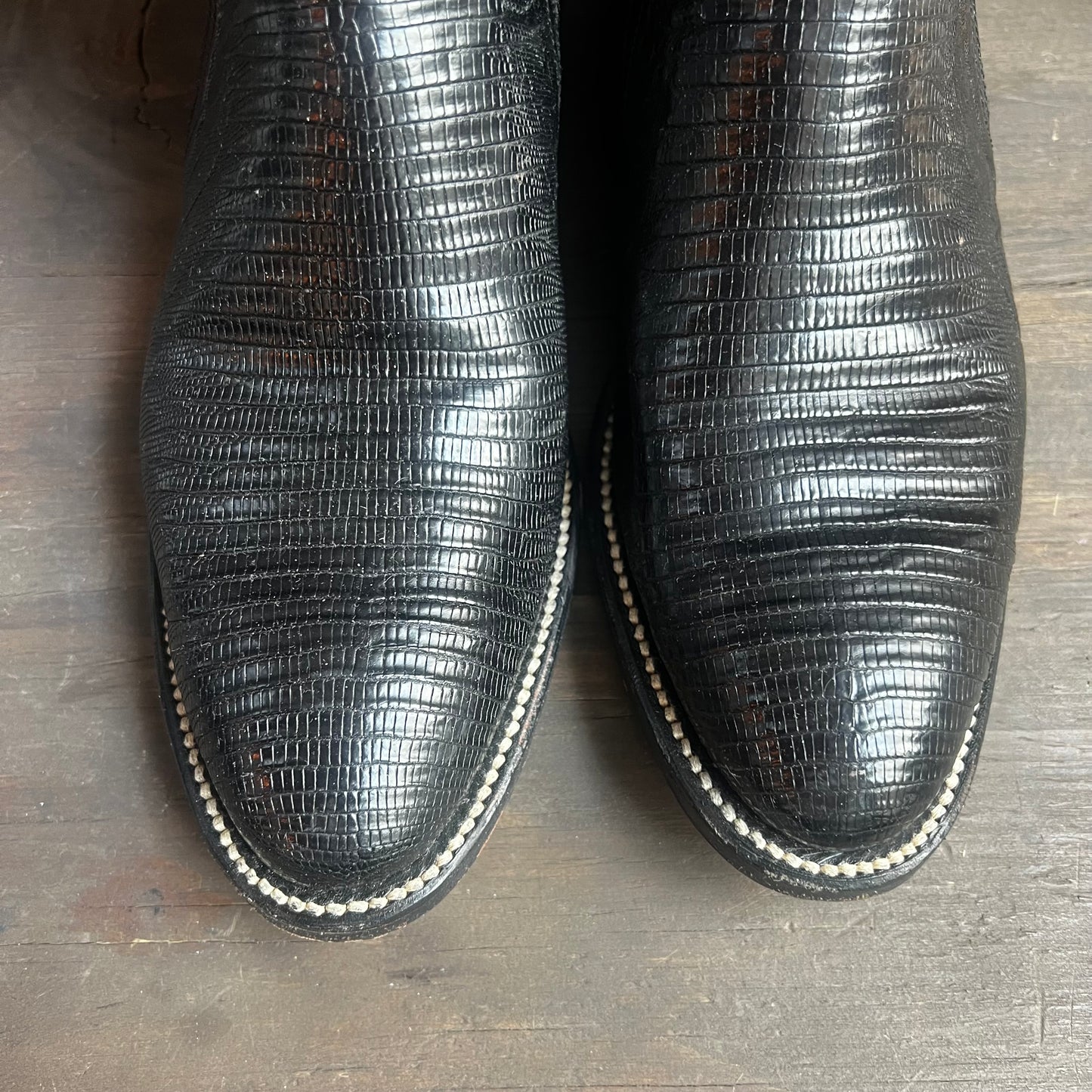 Miller Western Black Leather and Reptile Boots
