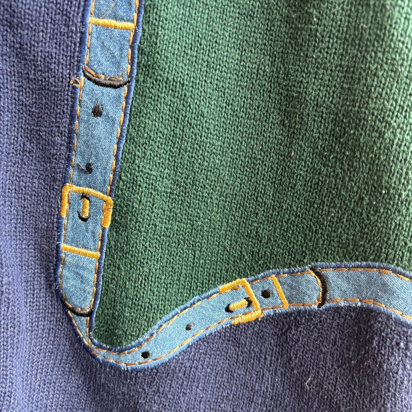 Navy Sweater Vest with Belt Detail