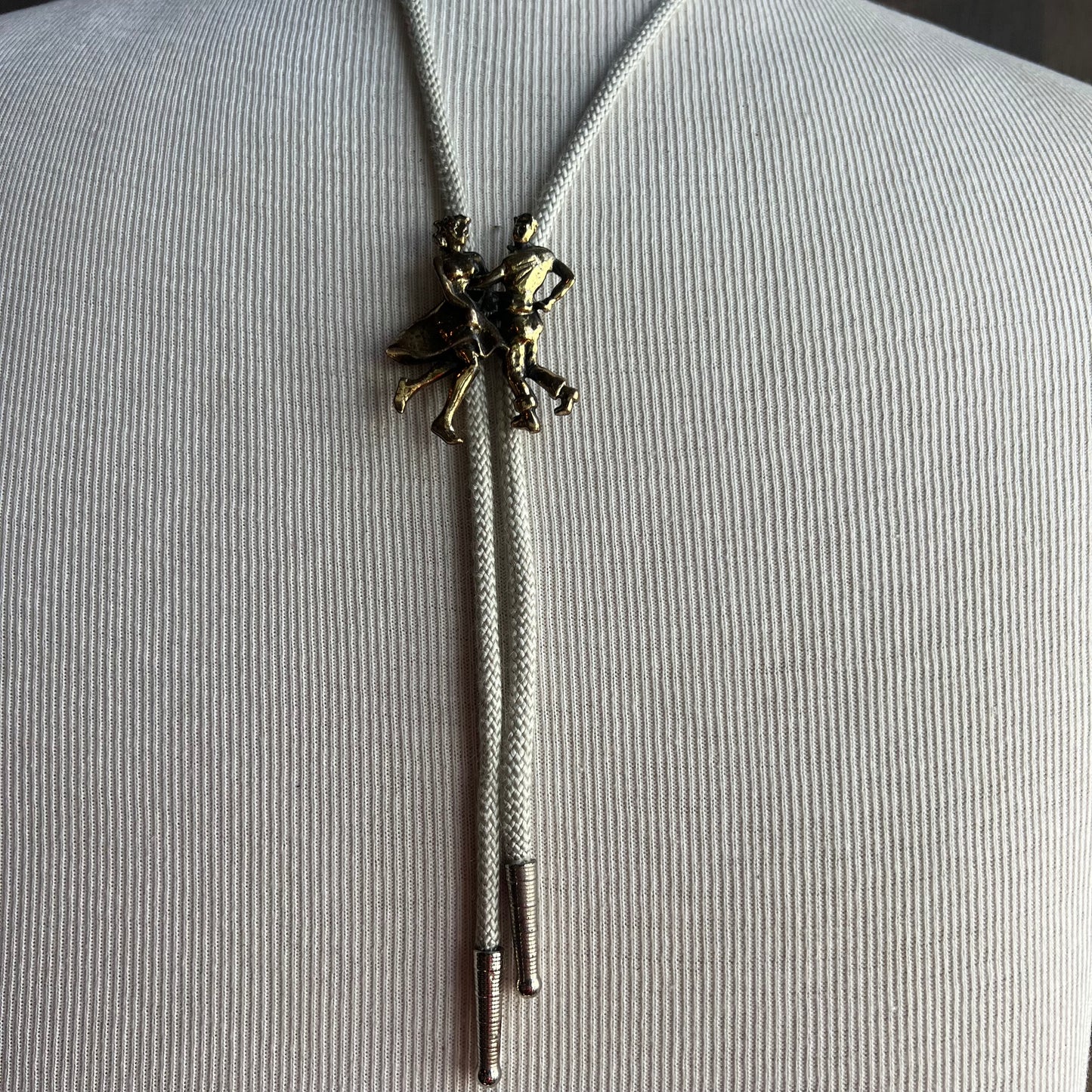 Figures of Couple Square Dancing Bolo Tie