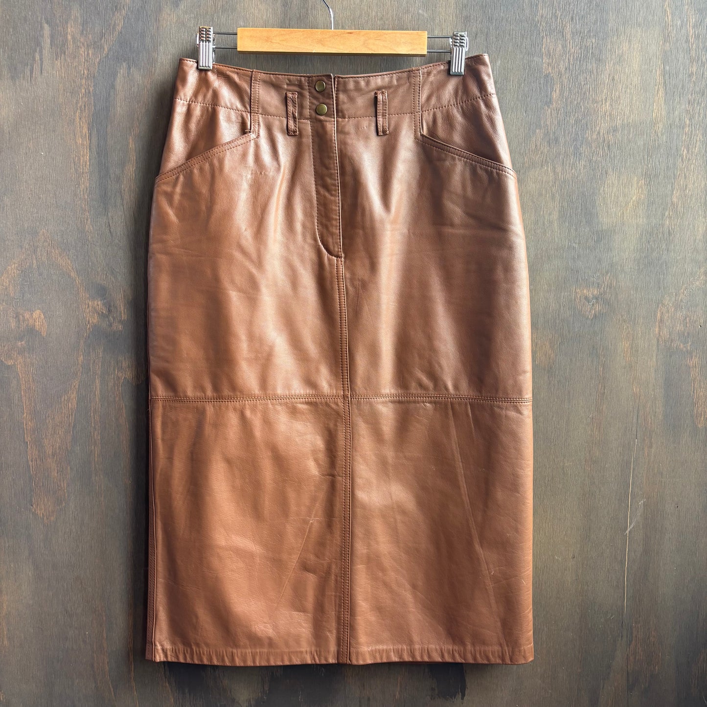 Vintage Tan Leather Skirt