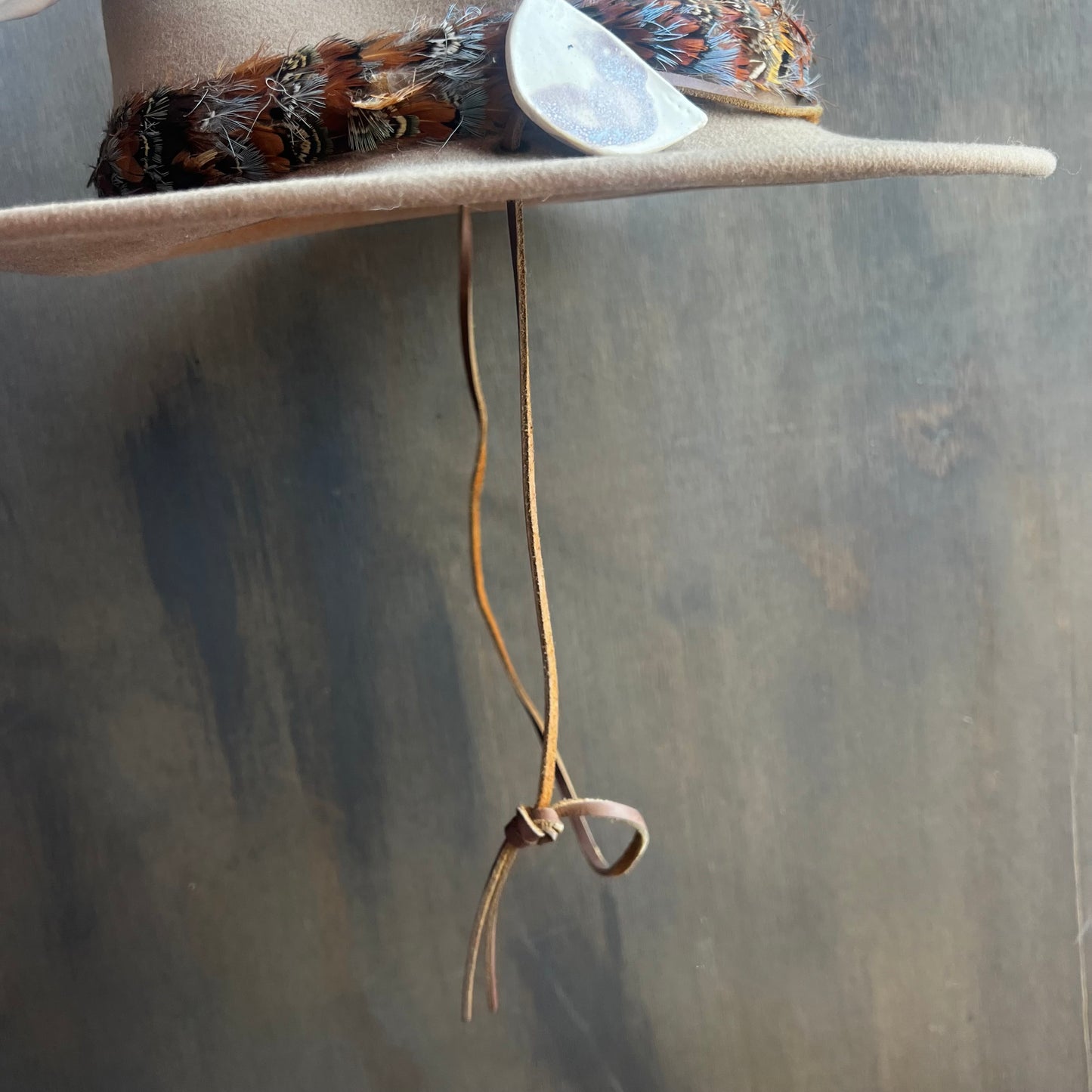Brixton Brown Hat with Feather Hat Band