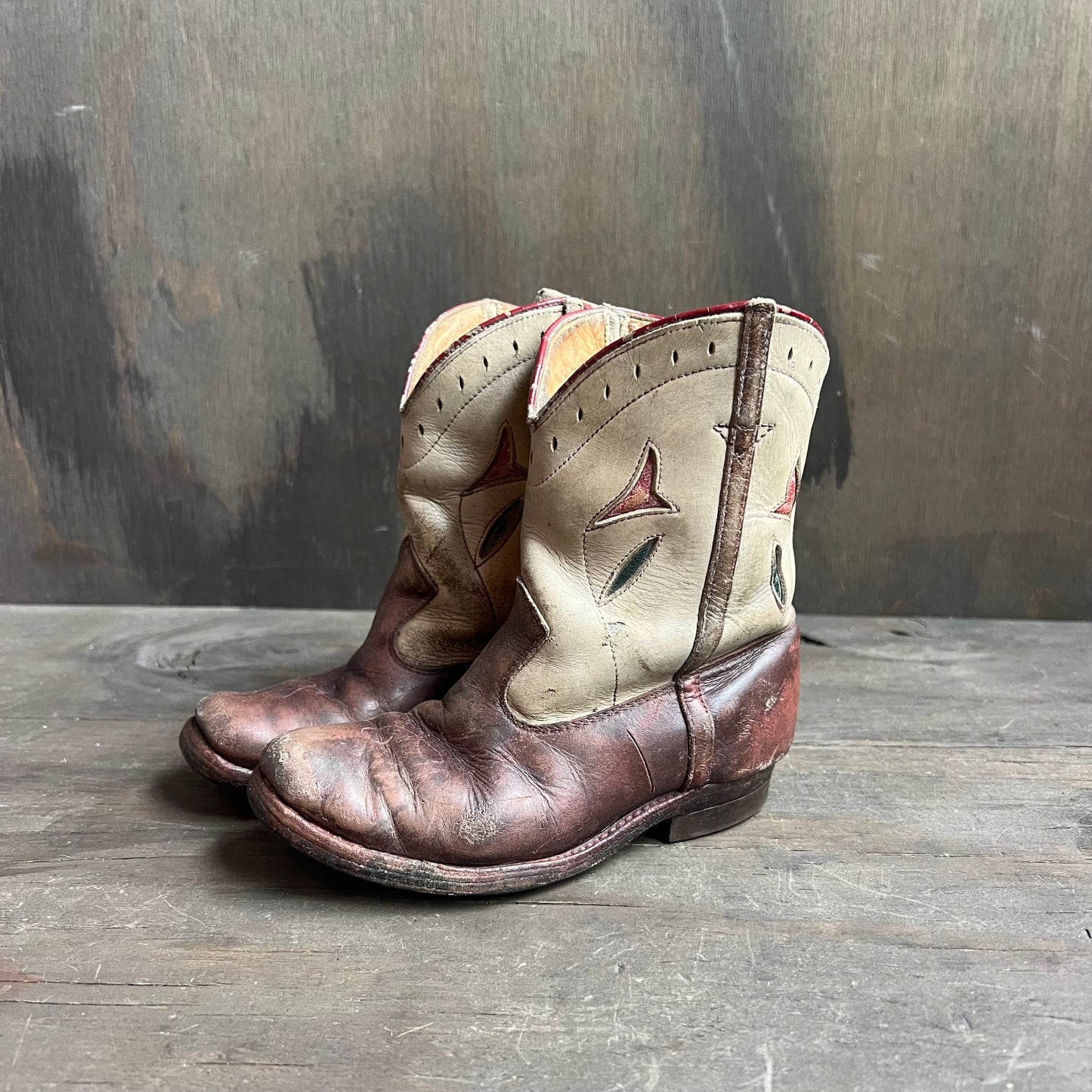 Two Toned Leather Kids Boots