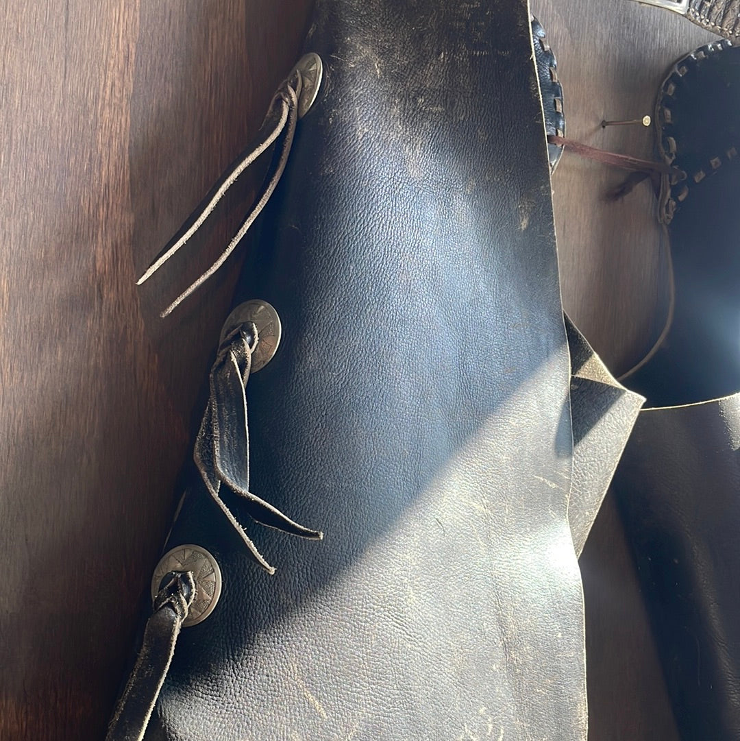 Brown Leather Chaps with Tassels