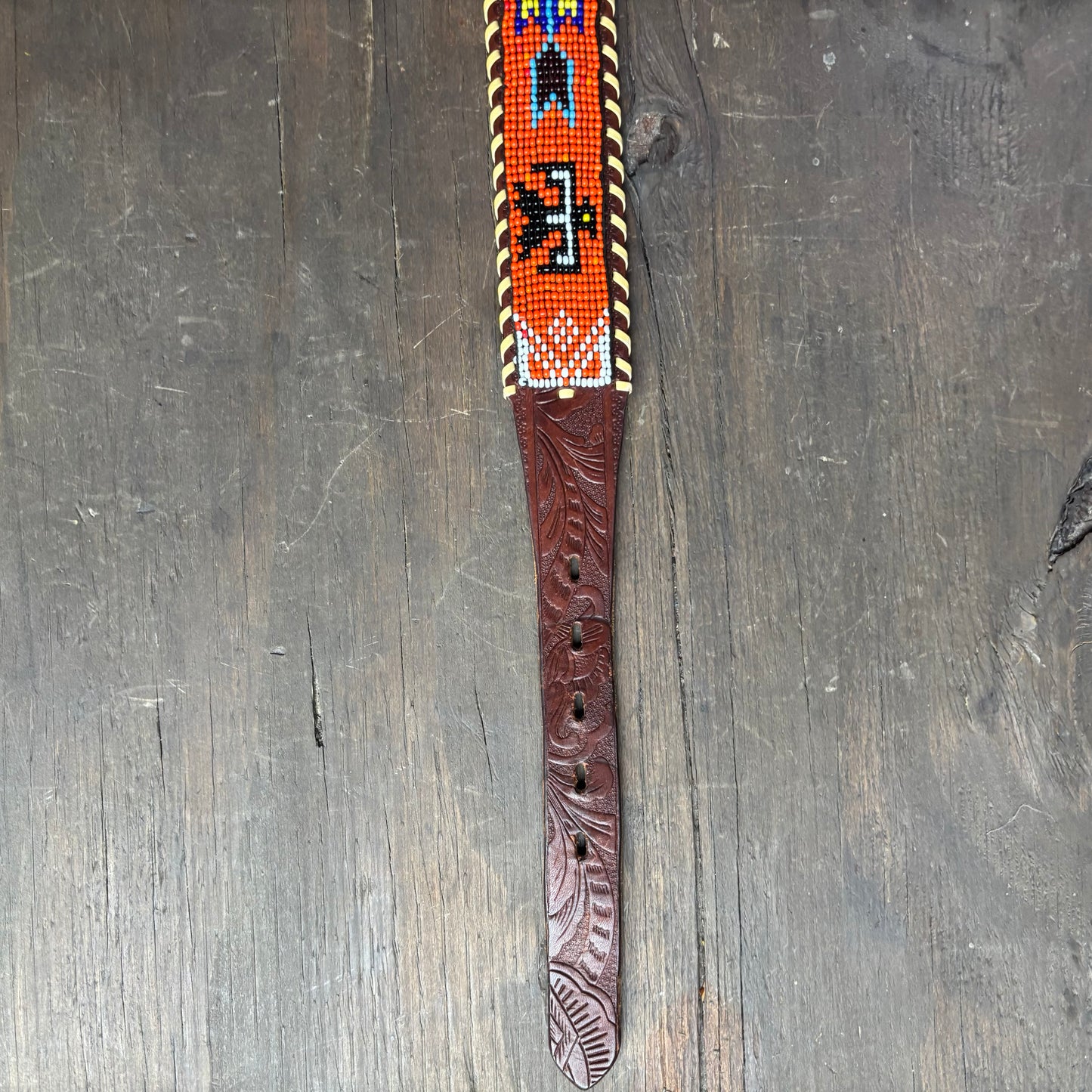 Red Beaded Thunderbird Belt
