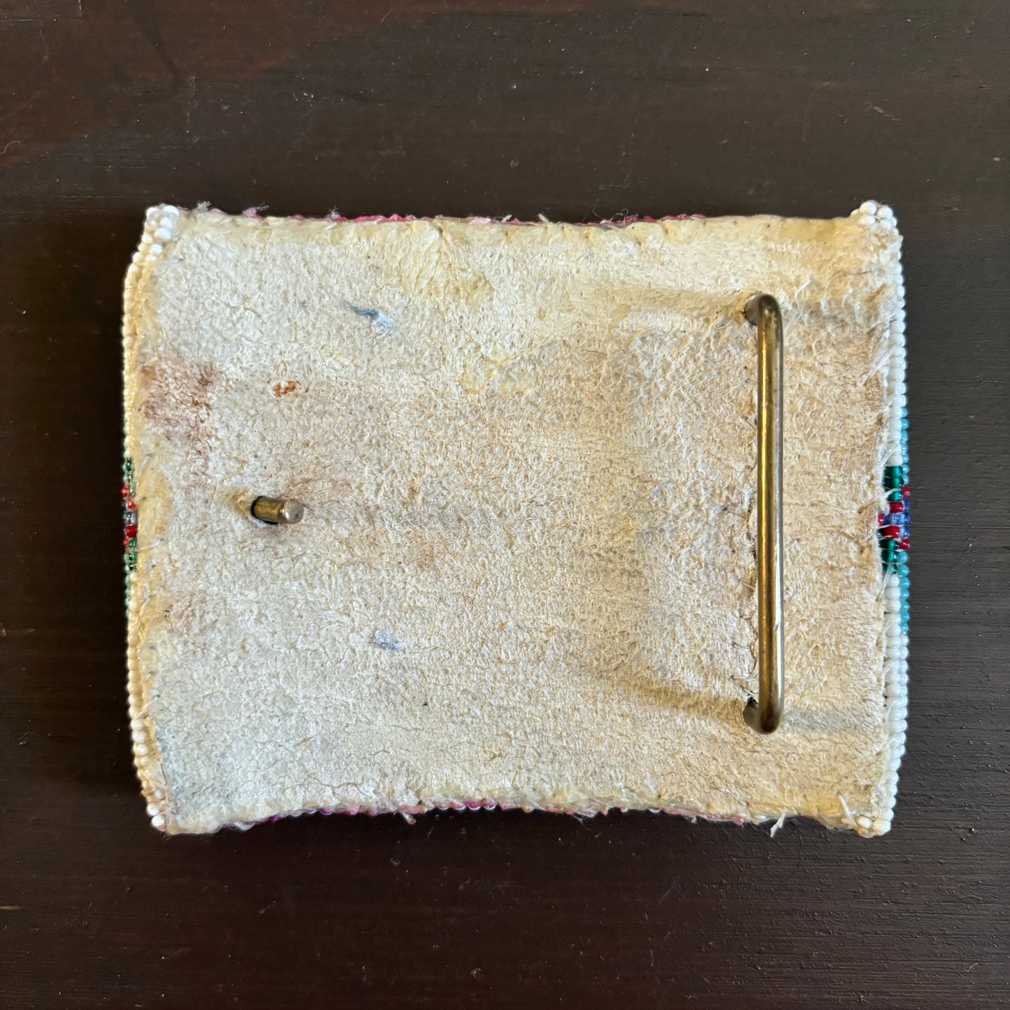 Vintage Handmade XL Seed Bead Belt Buckle
