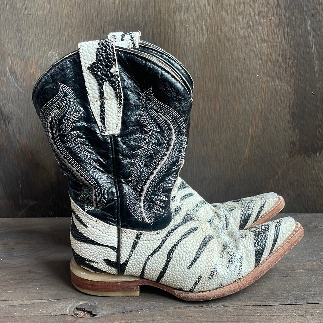 Kids Zebra Print on Crocodile Boots