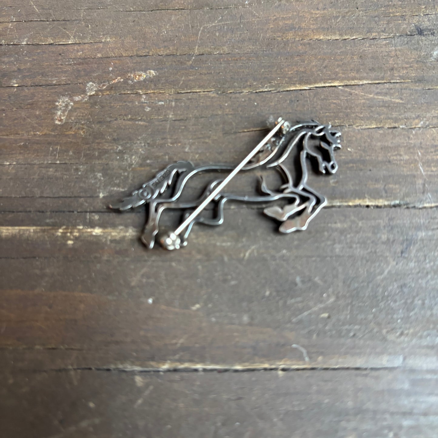 Silver Horse Outline Pin