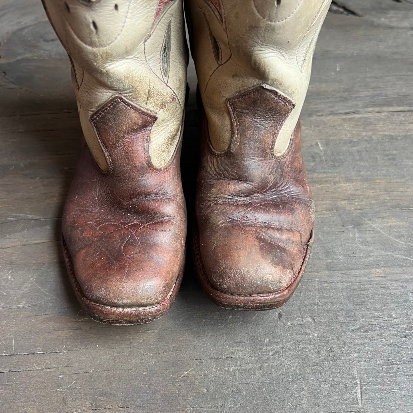 Two Toned Leather Kids Boots
