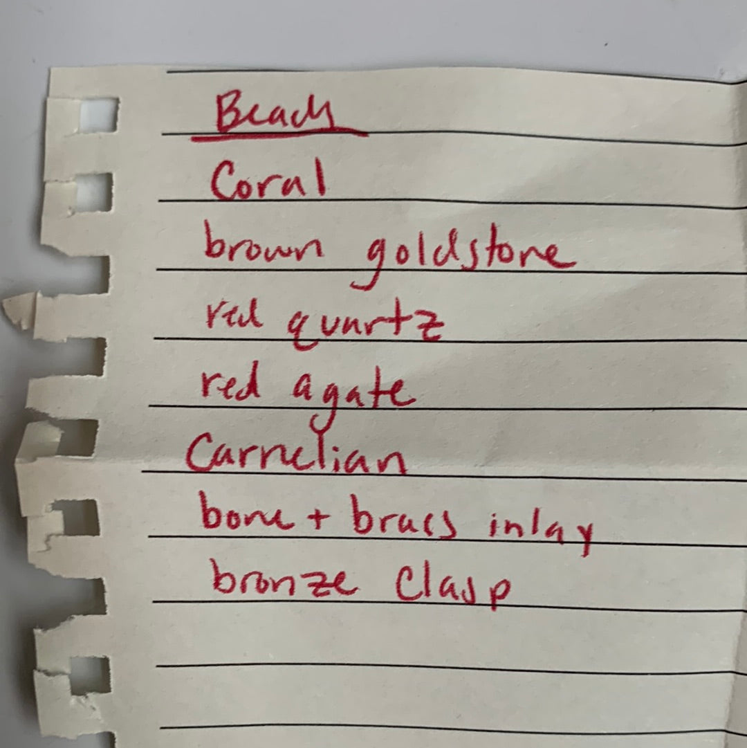 Ostrich Moon Red Coral Necklace