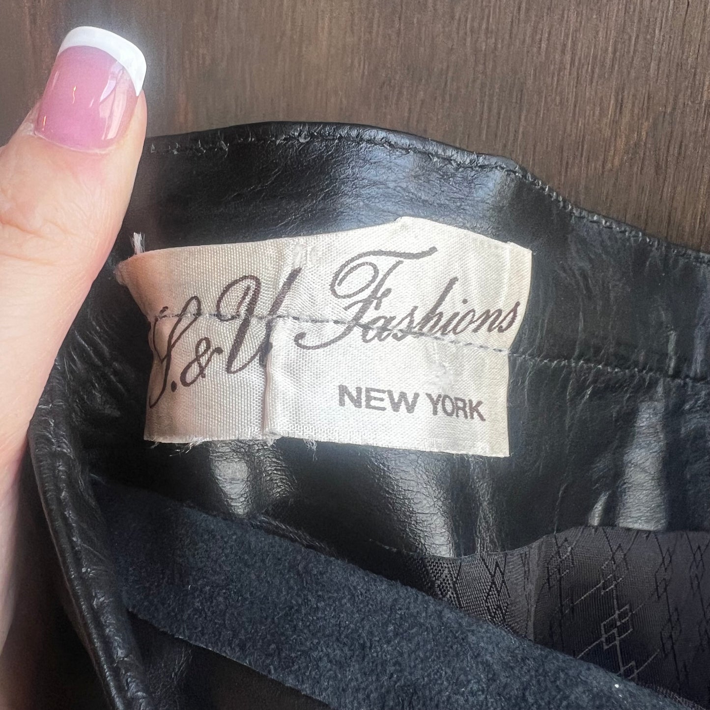 S&U Fashions Black Leather Skirt