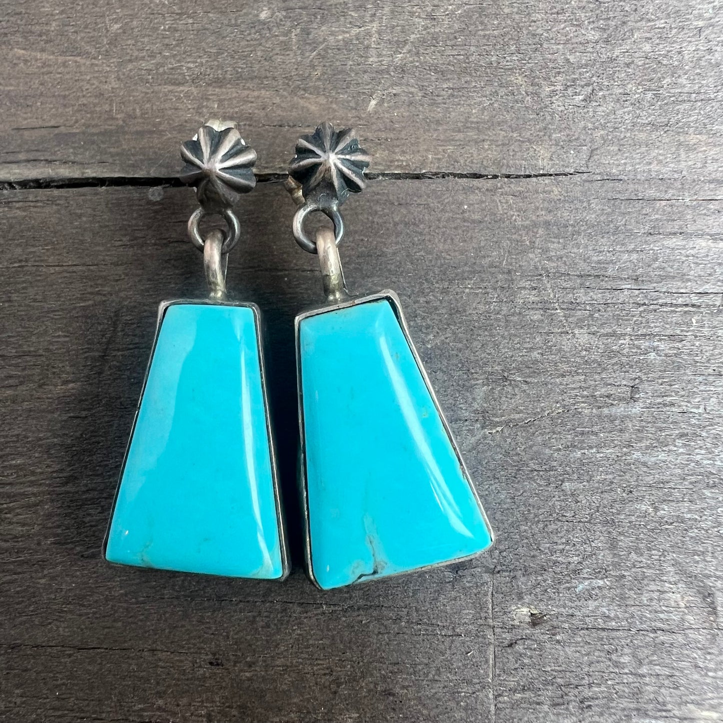 Silver and Turquoise Handcrafted Earrings