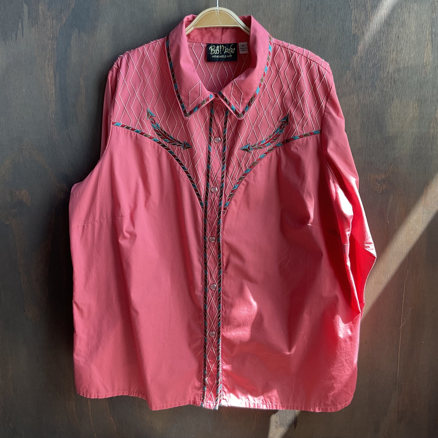 Bob Mackie Pink Pearlsnap